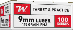 Winchester Ammo USA9MMVP USA Value Pack 9mmLuger 115gr Full Metal Jacket 100 Per Box/10 Case
